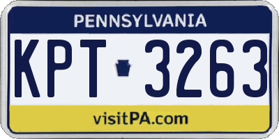 PA license plate KPT3263