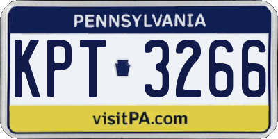 PA license plate KPT3266