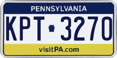 PA license plate KPT3270