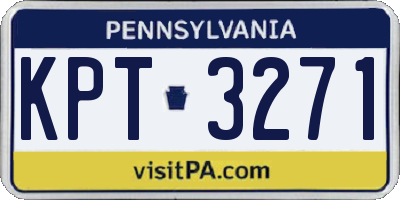 PA license plate KPT3271
