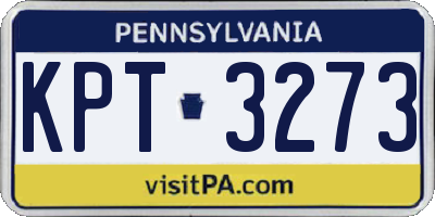 PA license plate KPT3273
