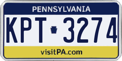 PA license plate KPT3274