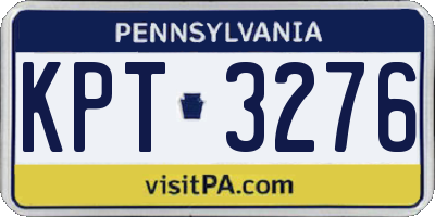 PA license plate KPT3276