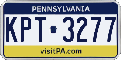 PA license plate KPT3277