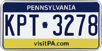 PA license plate KPT3278