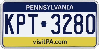 PA license plate KPT3280