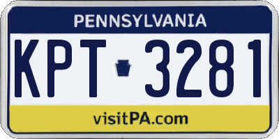 PA license plate KPT3281