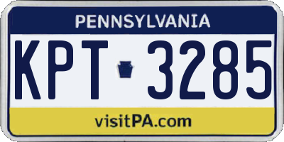 PA license plate KPT3285