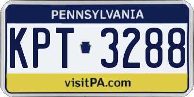 PA license plate KPT3288
