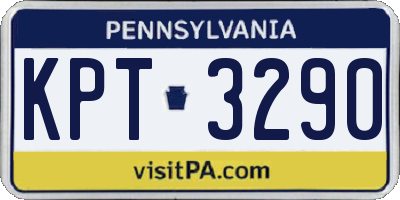 PA license plate KPT3290