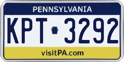PA license plate KPT3292