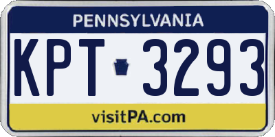 PA license plate KPT3293