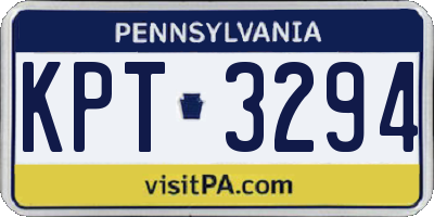 PA license plate KPT3294
