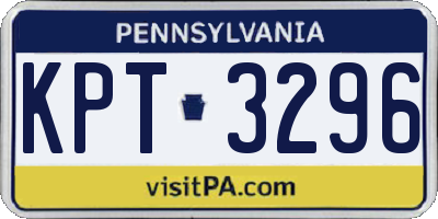 PA license plate KPT3296