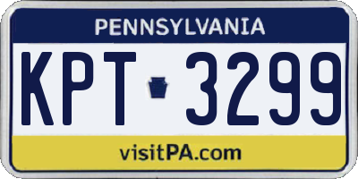 PA license plate KPT3299