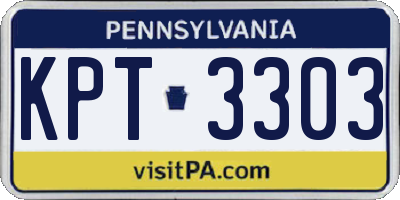 PA license plate KPT3303