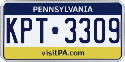 PA license plate KPT3309