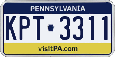 PA license plate KPT3311