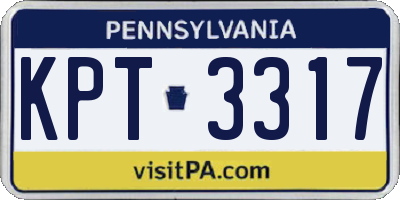 PA license plate KPT3317