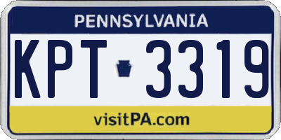 PA license plate KPT3319