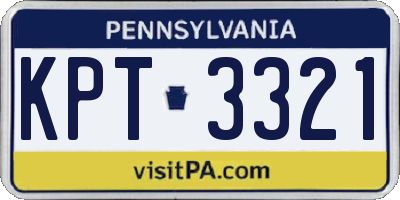 PA license plate KPT3321