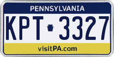 PA license plate KPT3327