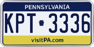 PA license plate KPT3336