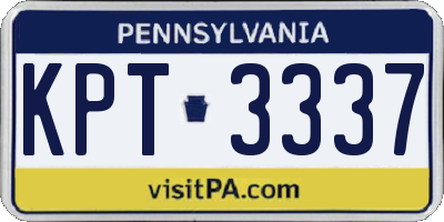PA license plate KPT3337
