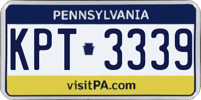 PA license plate KPT3339