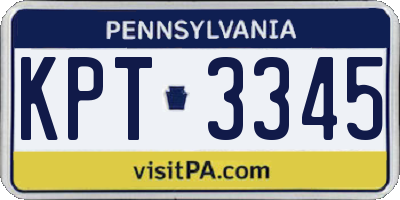 PA license plate KPT3345