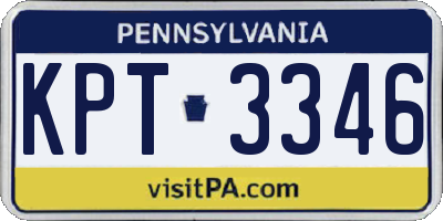PA license plate KPT3346