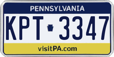 PA license plate KPT3347