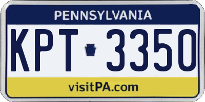 PA license plate KPT3350