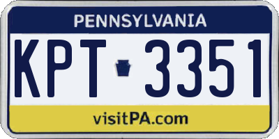 PA license plate KPT3351