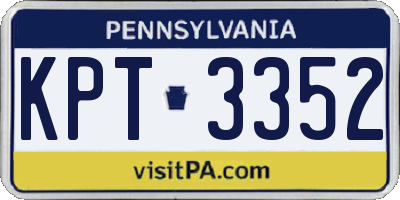 PA license plate KPT3352