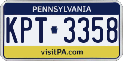 PA license plate KPT3358