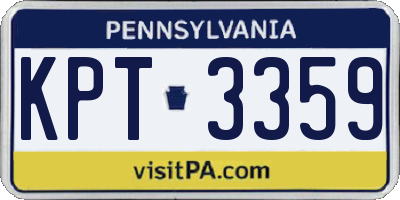 PA license plate KPT3359
