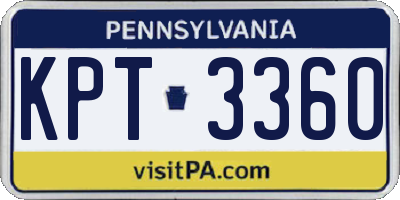 PA license plate KPT3360