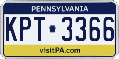 PA license plate KPT3366