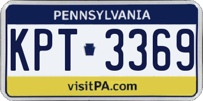 PA license plate KPT3369