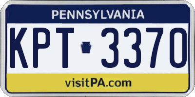 PA license plate KPT3370