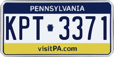 PA license plate KPT3371