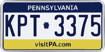 PA license plate KPT3375