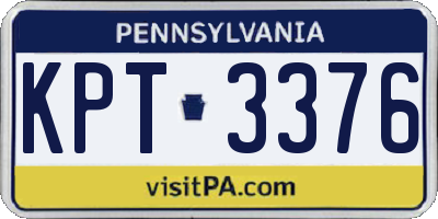 PA license plate KPT3376