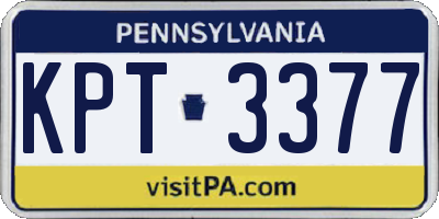 PA license plate KPT3377