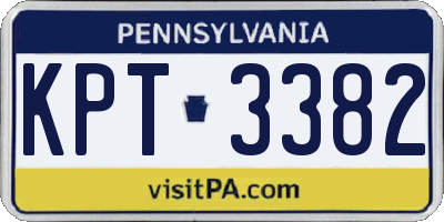 PA license plate KPT3382