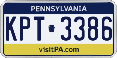 PA license plate KPT3386