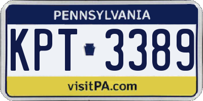 PA license plate KPT3389