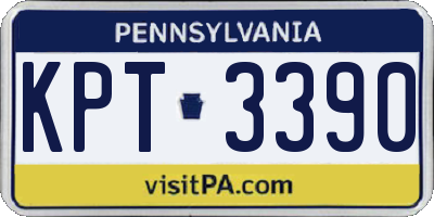 PA license plate KPT3390
