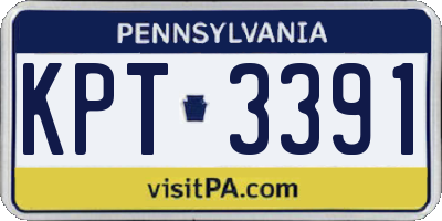 PA license plate KPT3391